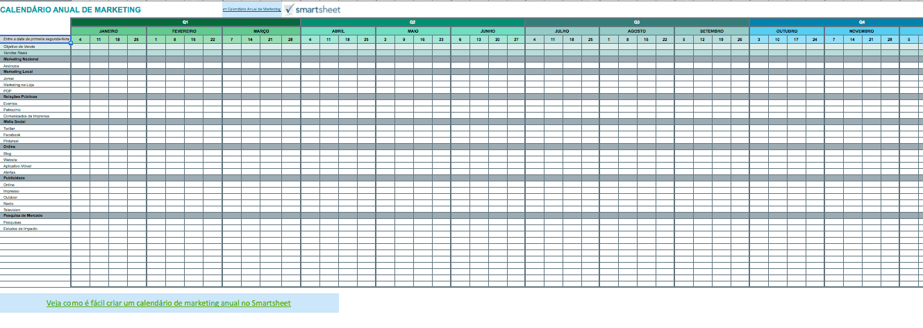 CALENDÁRIO ANUAL DE MARKETING