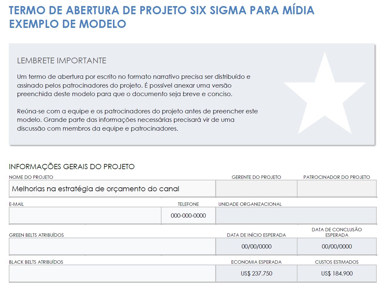  modelo de exemplo de carta de projeto media-six-sigma