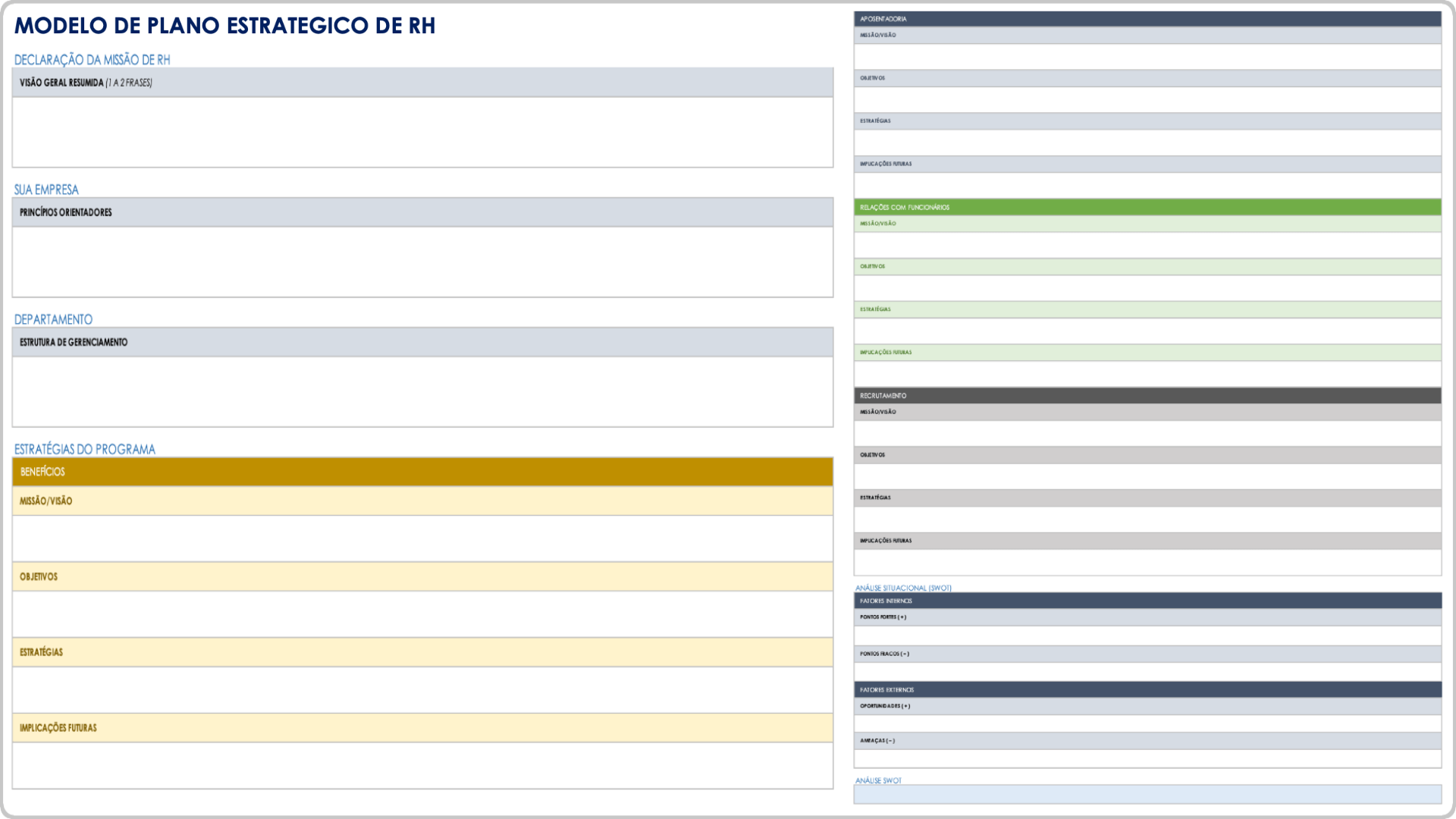  modelo de plano estratégico de RH