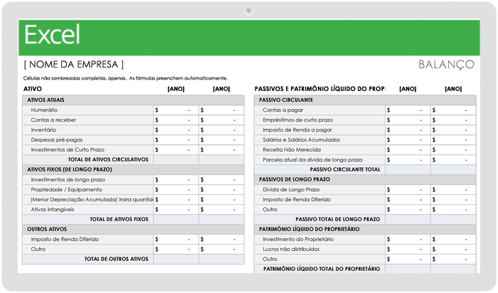 Balance Sheet Template - PT