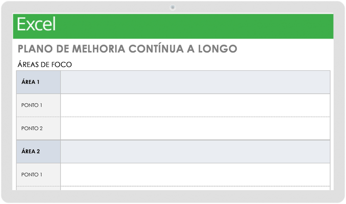  Modelo de Plano de Melhoria Contínua Longa