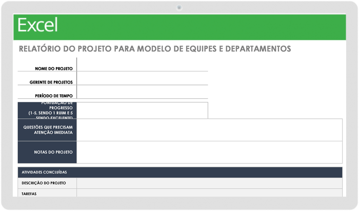  Modelo de Relatório de Projeto para Equipes e Departamentos